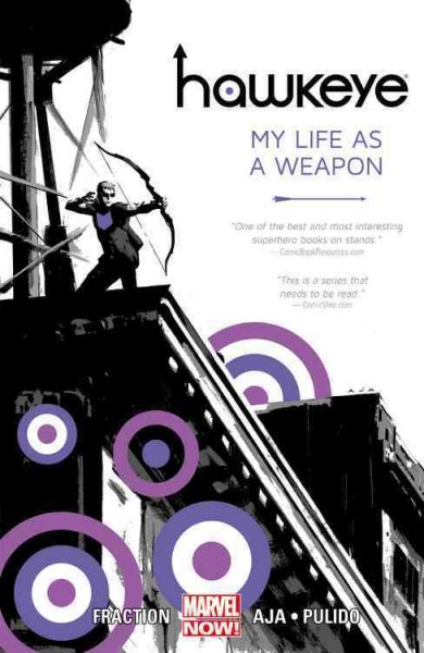 Hawkeye. Vol. 1, My life as a weapon / Matt Fraction, writer ; David Aja, Javier Pulido, artists ; Alan Davis, penciler ; Mark Farmer, inker ; Matt Hollingsworth, color artist ; Paul Mounts, colorist ; Chris Eliopoulos, Cory Petit, letterers.